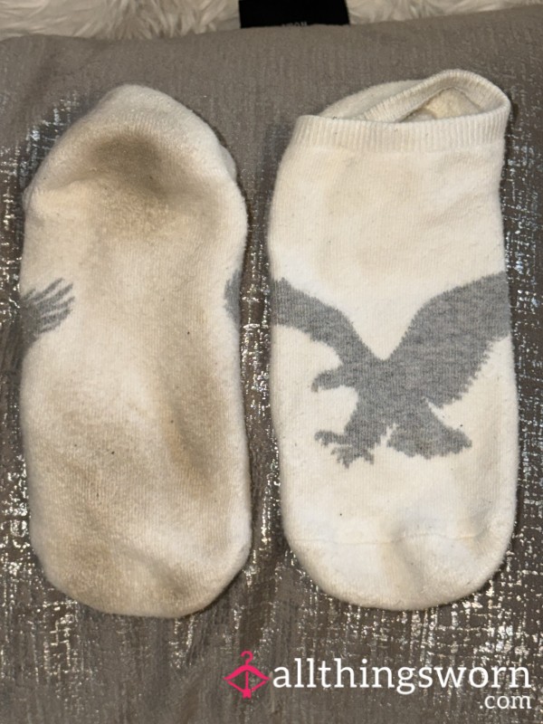 Old Retro, American Eagle, No-show Socks, White