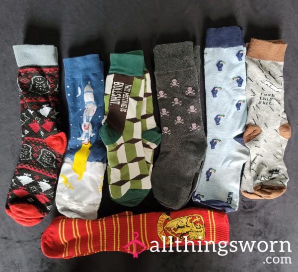 🧦 Old Soft Calf/Crew Socks: Various Patterns Available