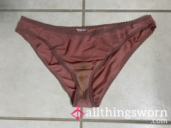 Old Stained Worn C*mmed In Pink Panties 🎀