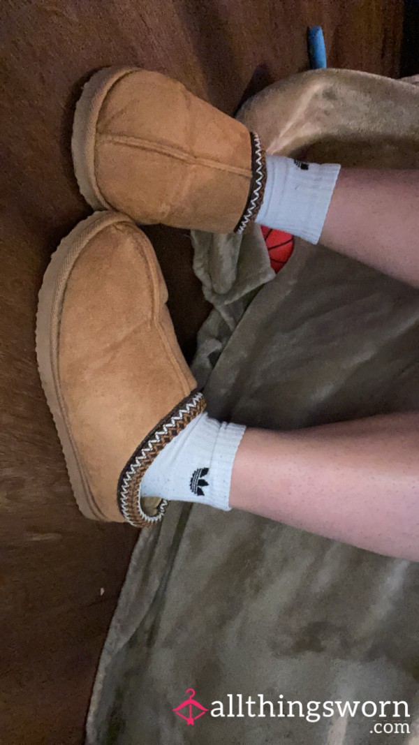 Old Sweaty Stinky White Adidas Socks