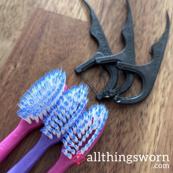 Old Toothbrushes And Used Toothpicks/Floss
