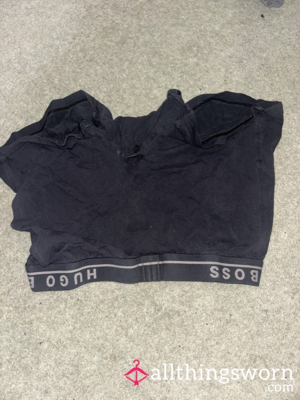 Old, Used, Ripped, Black Hugo Boss Boxer Briefs Underwear