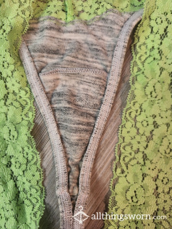 Old VS Pink Cotton And Lace Thongs