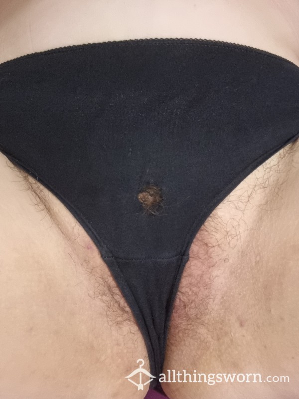 Old Well Worn Black Knickers With Holes