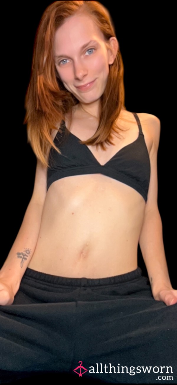 Old, Well Worn, Cotton Black Bralette