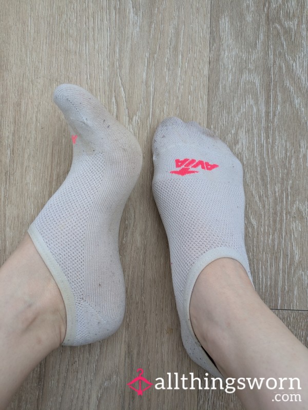 Old, Well Worn, Stinky Pair Of No Show White Socks