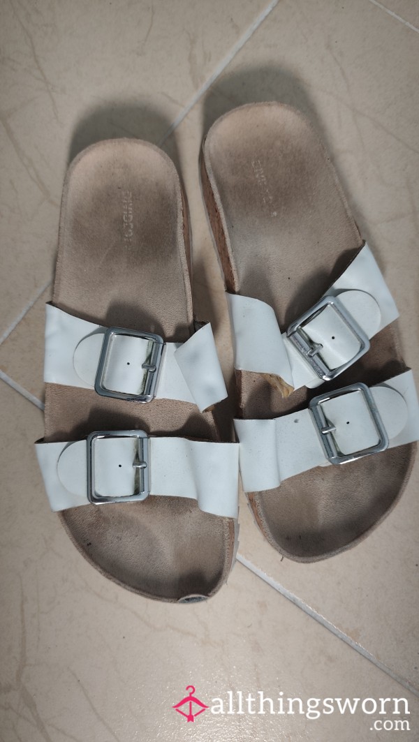 Old White Used Smelly Slippers
