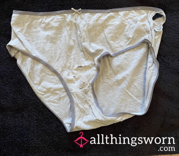 Old With Holes! Worn Size 14 Panties From Bratty Ginger MILF - Thick Juicy Scent! 💜🔥