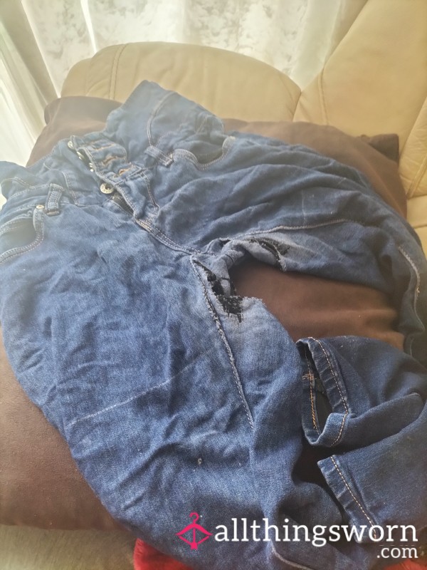 Old Wore Out Denim High Waisted Jeans