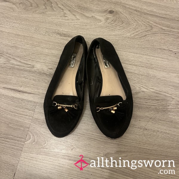 Old Work Flats - Dusty Black Loafers