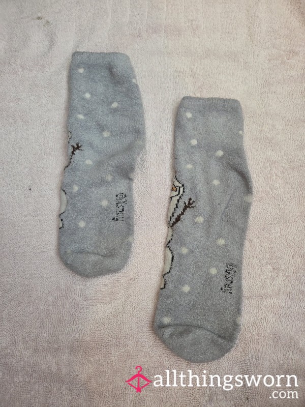 Old Worn Disney Slipper Socks