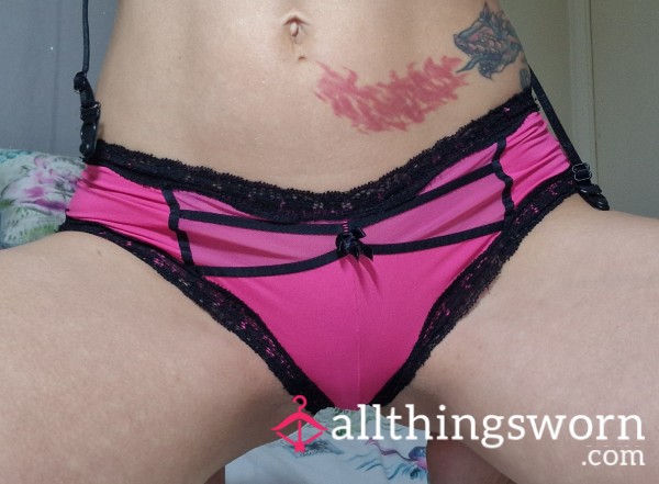 Old Worn French Knickers Hot Pink & Black