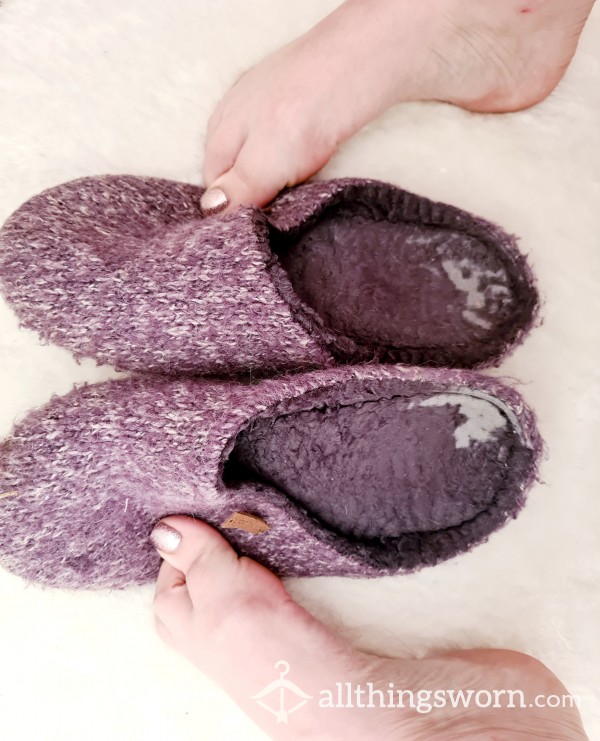 Old Worn Loved Slippers. Worn Every Single Day For Months