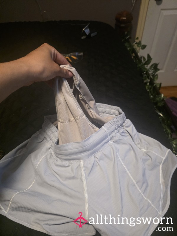 Old Worn LULU Lemon Shorts W/Built In Panties