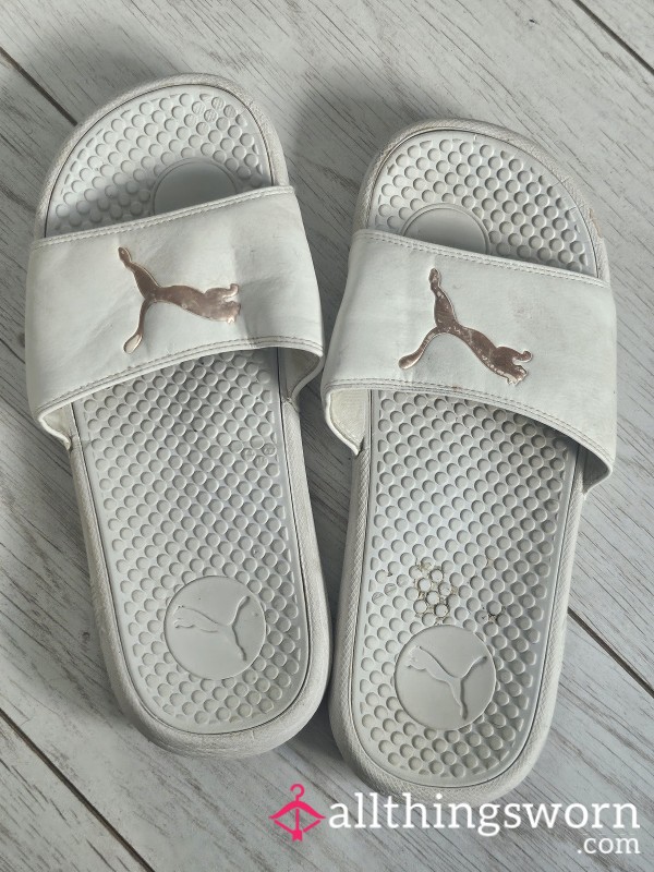 Old Worn Out Puma Sliders. Free UK Shipping!