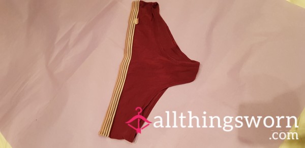 Old Worn Panties Dark Red Sporty
