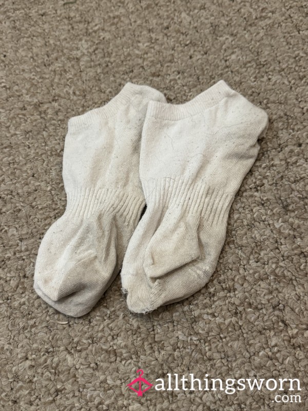 Old Worn White Ankle Socks