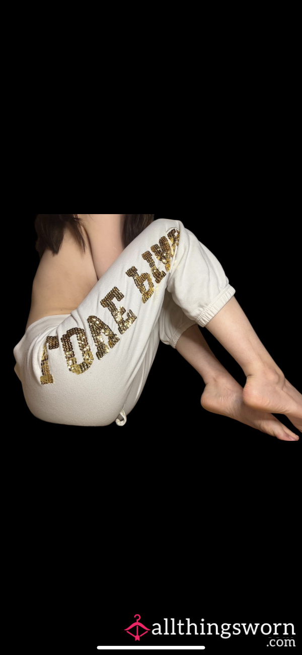 Old Y2K Sequin Cropped Victoria Secret Pink Sweatpants