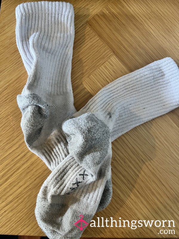 One Day Wear Old Sports Socks Size 9/10 Women’s Larger Feet