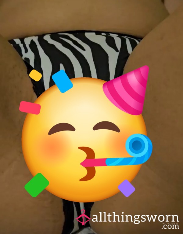 One Min Clip Of Me Playing In Zebra Panties