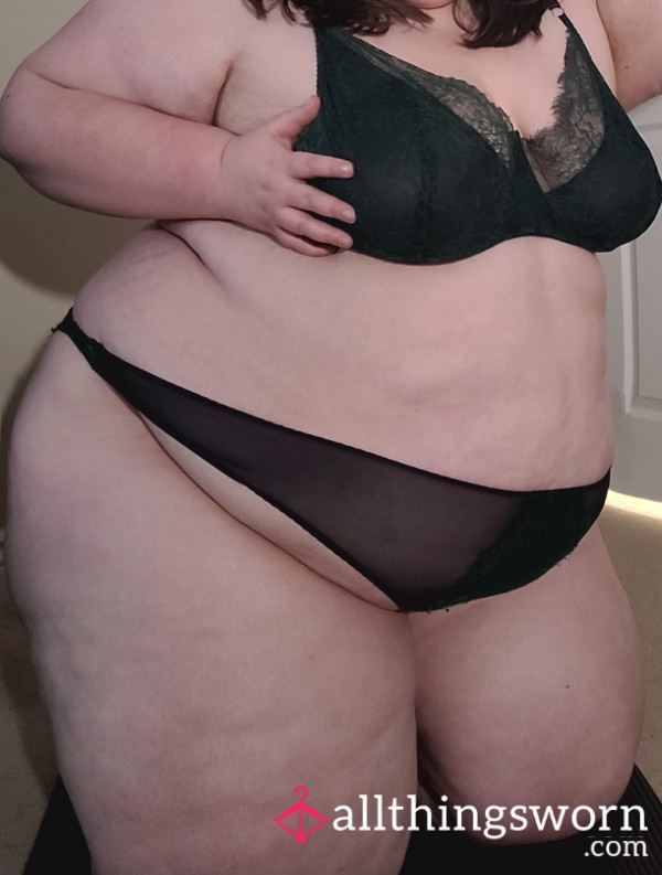 🌲💚One Of A Kind🧚‍♀️My First Custom Lingerie Set👙Forest Green And Black🌲💚