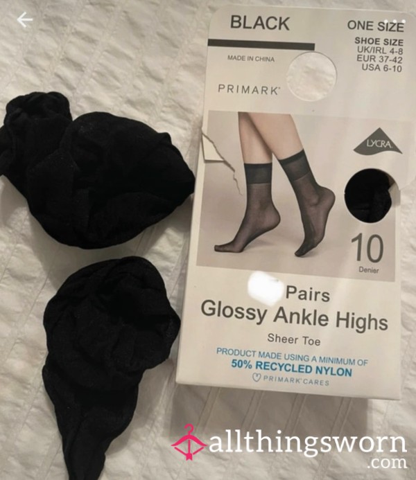 One Pair, One Day Wear Nylon Glossy Ankle High Socks