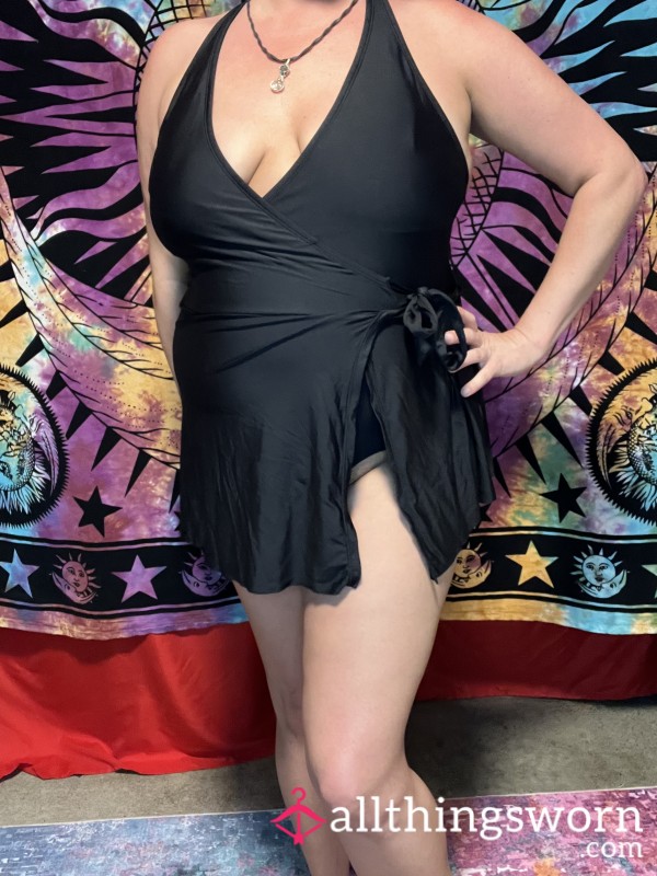 One Piece Halter Top With Skort Swimsuit