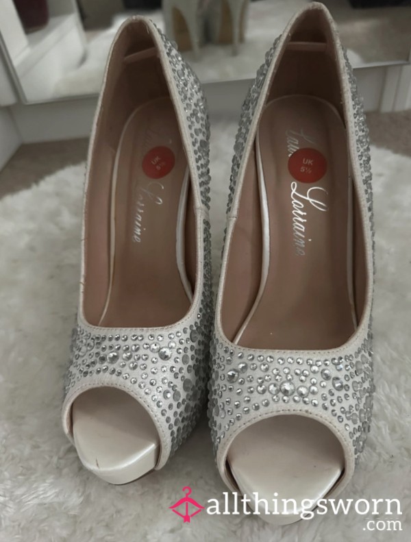 Open-toe Diamanté Heels