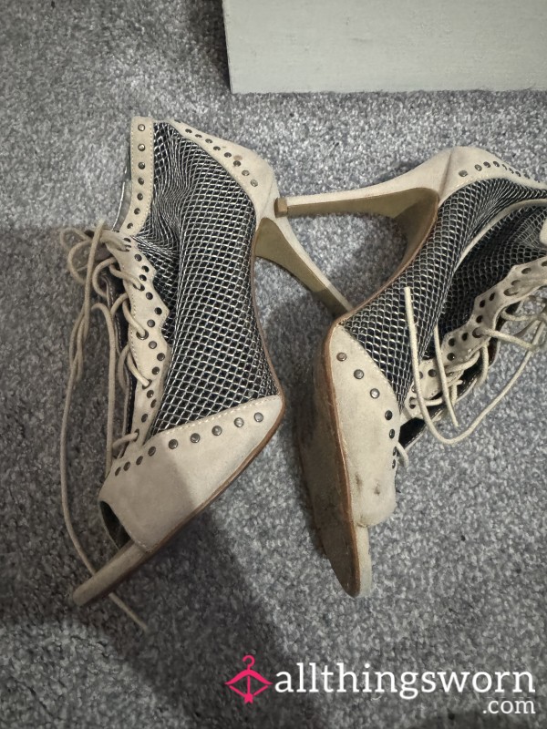 Open Toe Heels With Laces