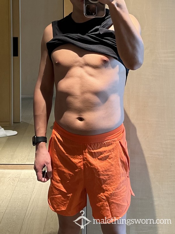 Orange Adidas Running Shorts