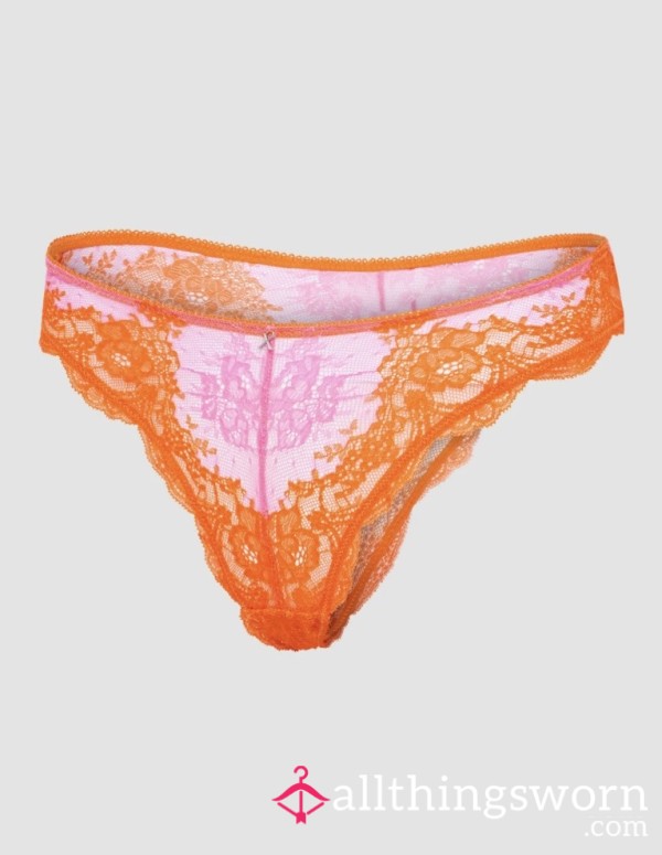 RESERVED Orange And Pink Lace Panties