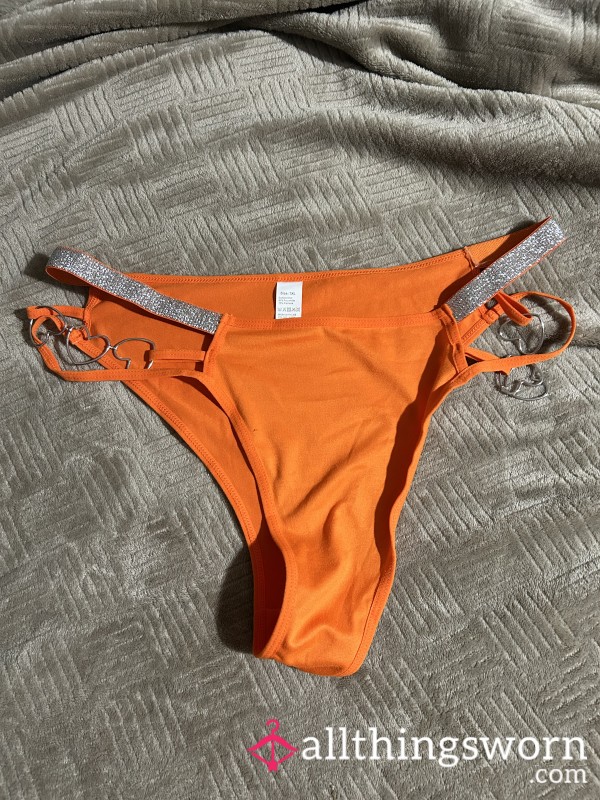 Orange Cheeky Silver Panties