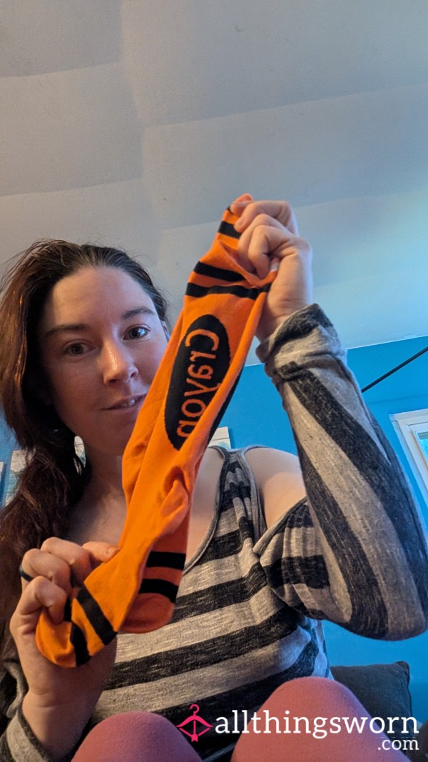 Orange Crayon Socks