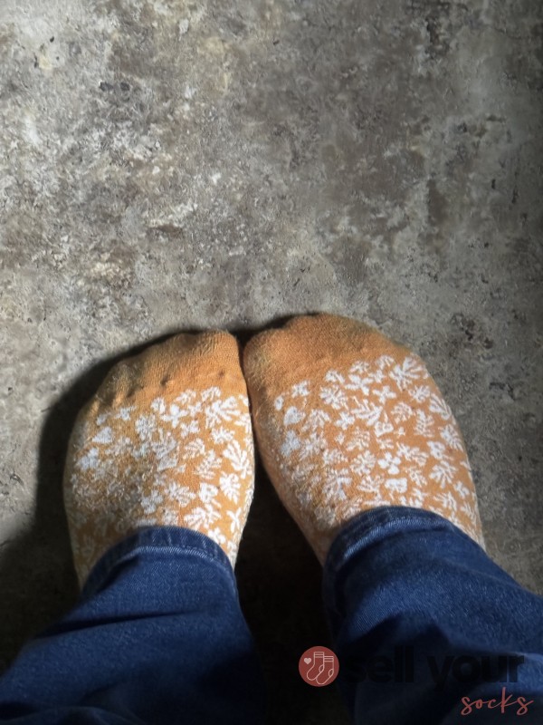 Orange Flower Socks