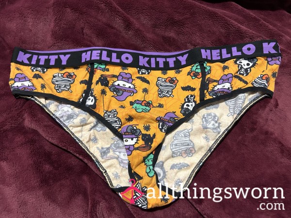~ORANGE HELLO KITTY HALLOWEEN CUTE CHARACTERS HIPSTER COTTON PANTY~