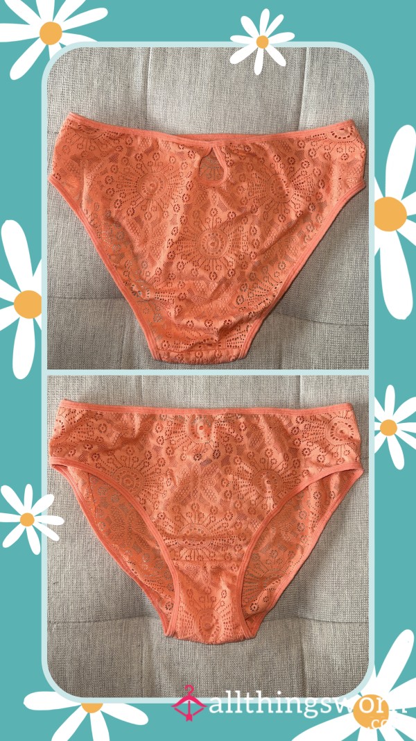 Orange Creamsicle Lace Briefs 🧡with Free Shipping In Canada