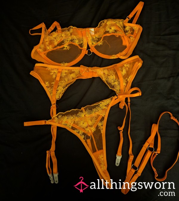 Orange Lace Set