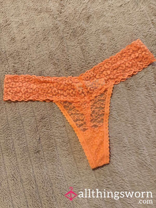 Orange Lace Thong