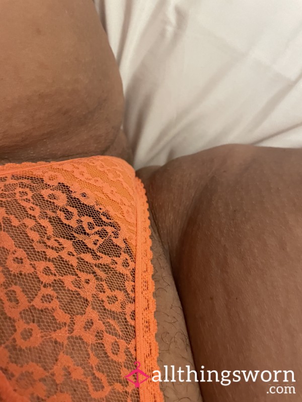 Orange Lace Thongs