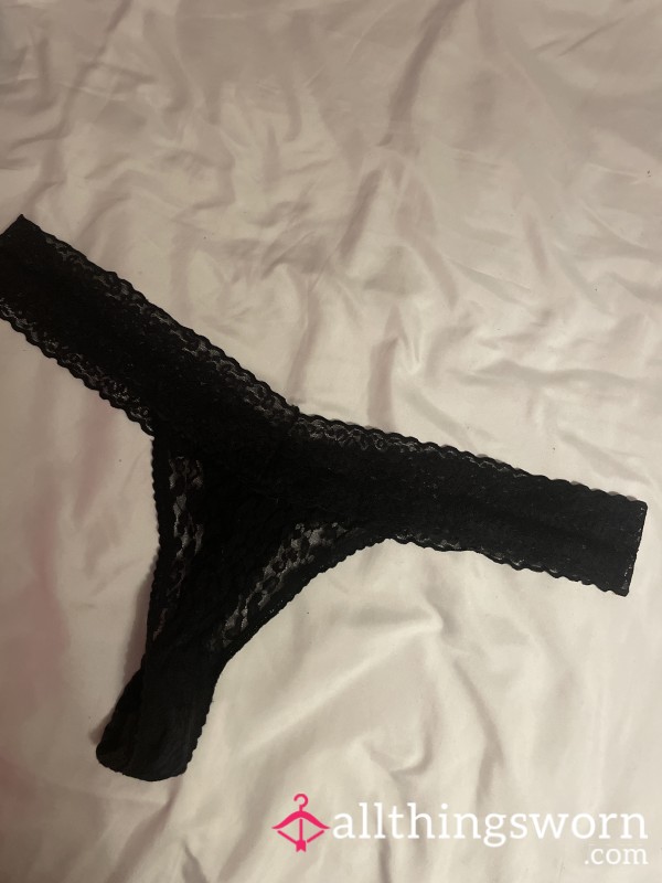 Black Lace Thongs