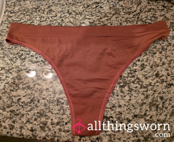 Orange Nylon Thong. (Plus Size)