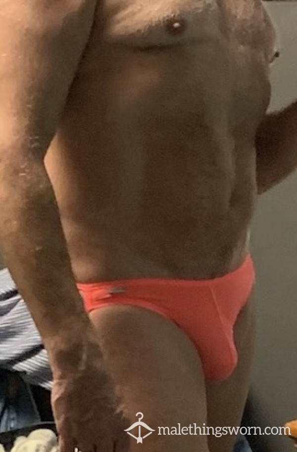 Orange Pouch Bikini Briefs