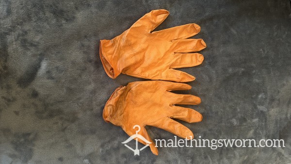 Orange Rubber Gloves XL