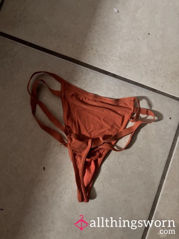 Orange Strappy Thong
