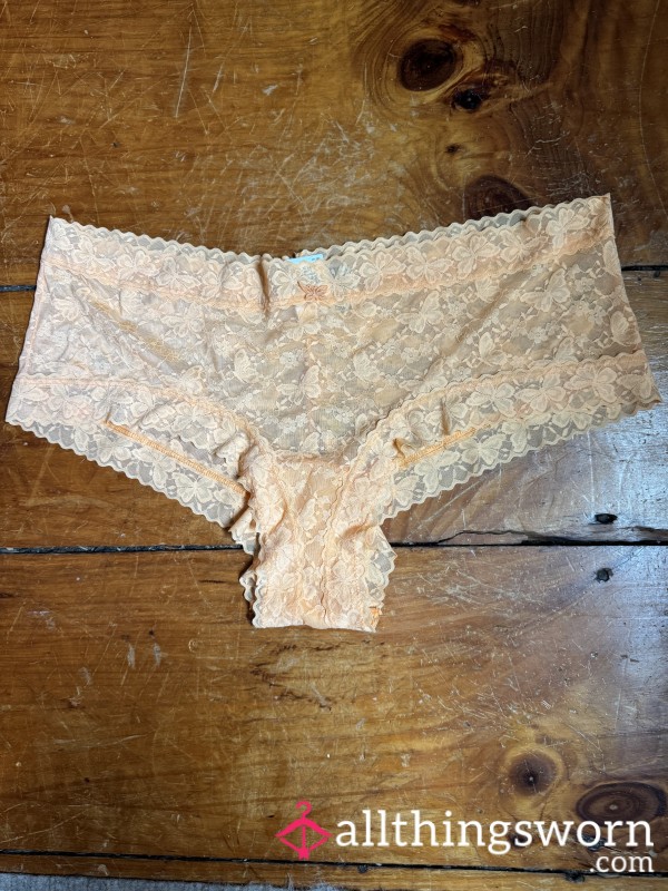 🧡 Orange Stretch Bu*terfly Lace Cheekies, XXL VS