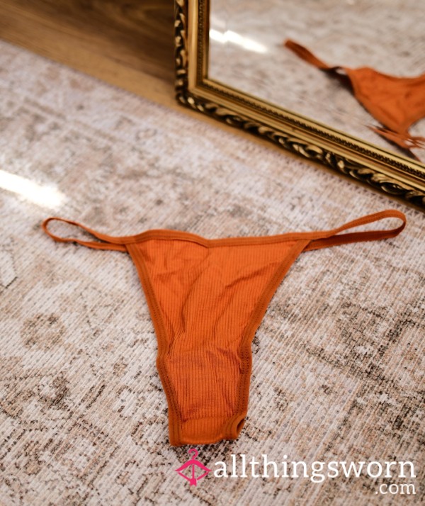 Orange Thong, 48hr Wear! 🍊