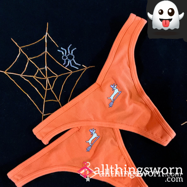 Orange Thong, Ribbed Cotton, Halloween