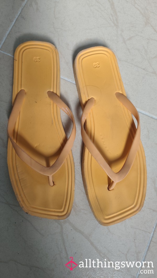 Orange Used To Death Flipflops
