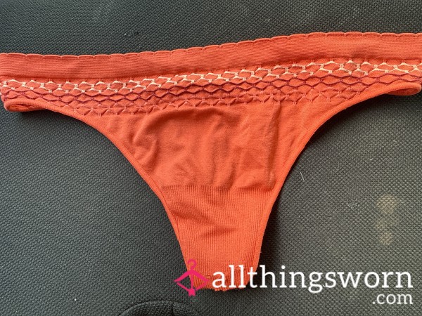 Orange Well Well Worn Thong Panty