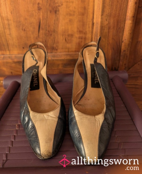 Original Chanel Heels/flats😍🥵Wellworn|Designer|Smell|Leathery